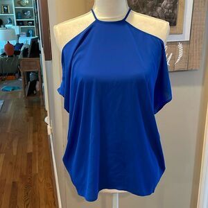 Express Royal Blue Cold Shoulder Top